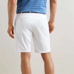 Peter Millar White Flat-Front Men's Shorts